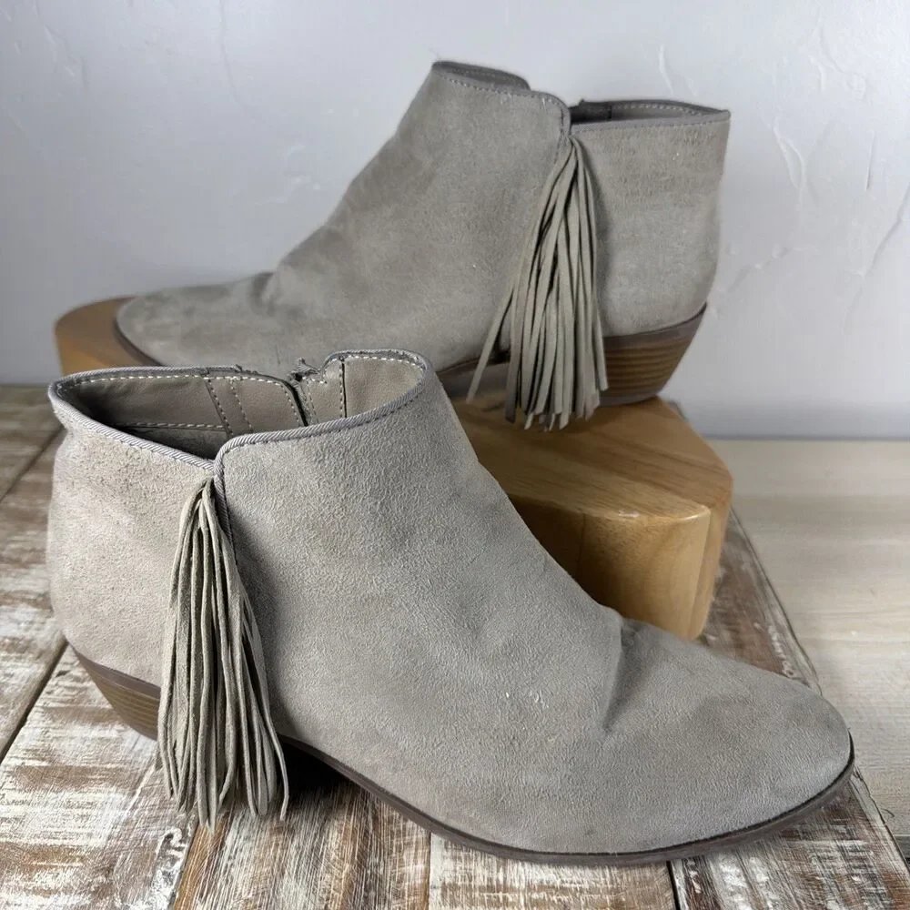 Circus Sam Edelman Fringe Taupe Ankle Booties Women’s 9